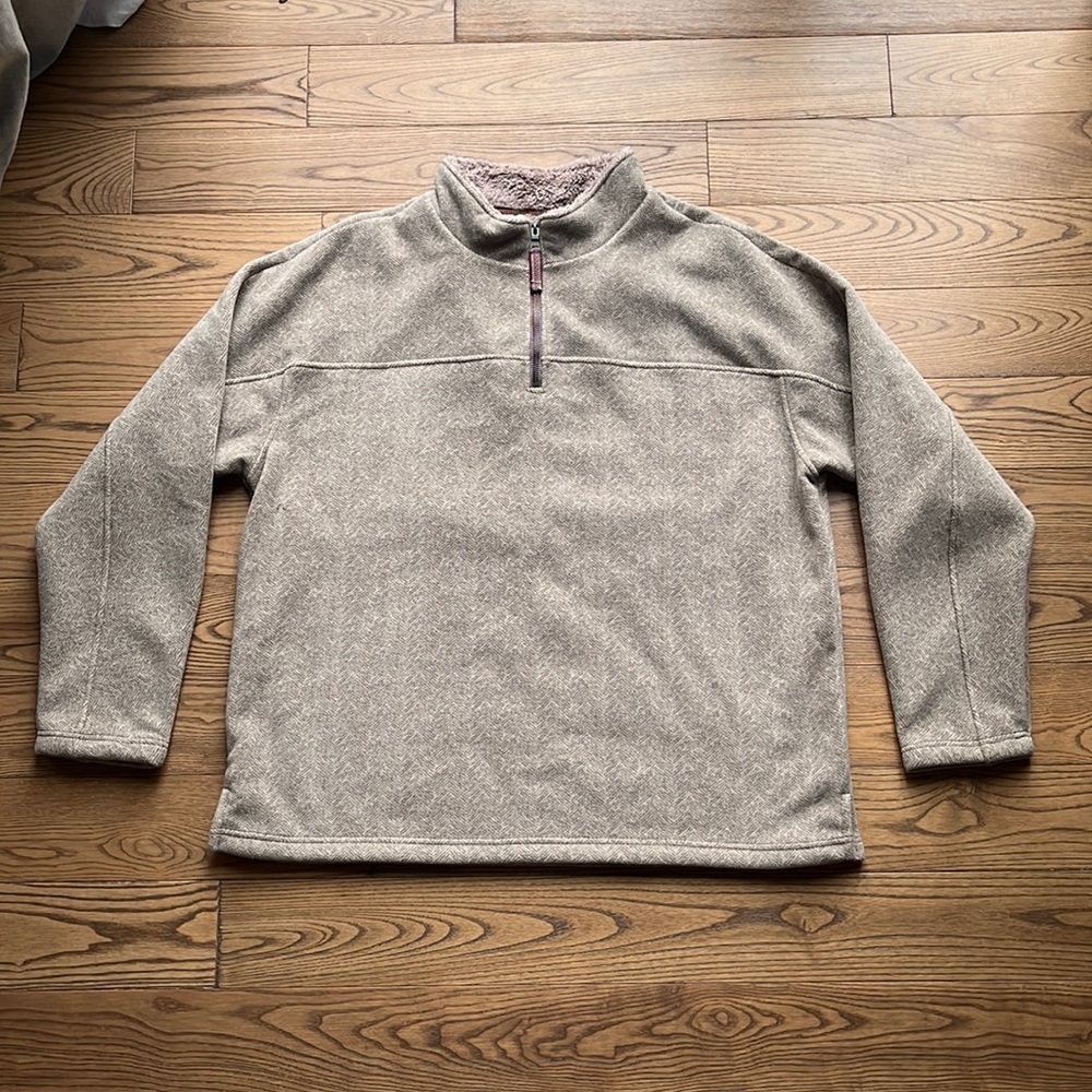 True Grit Men's Herringbone Fleece 1/4 Zip Pullover Size XXL